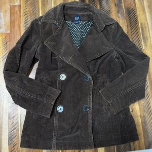 Chocolate Brown Corduroy Pea Coat